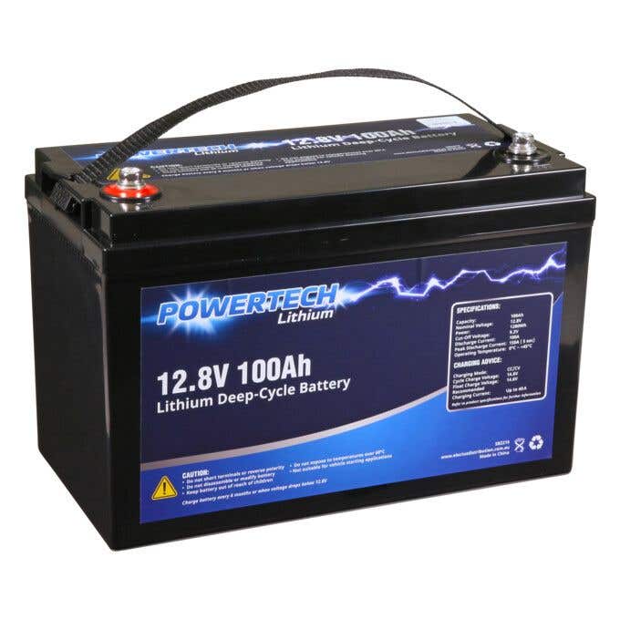 Powertech Lithium 100Ah Battery 12.8V