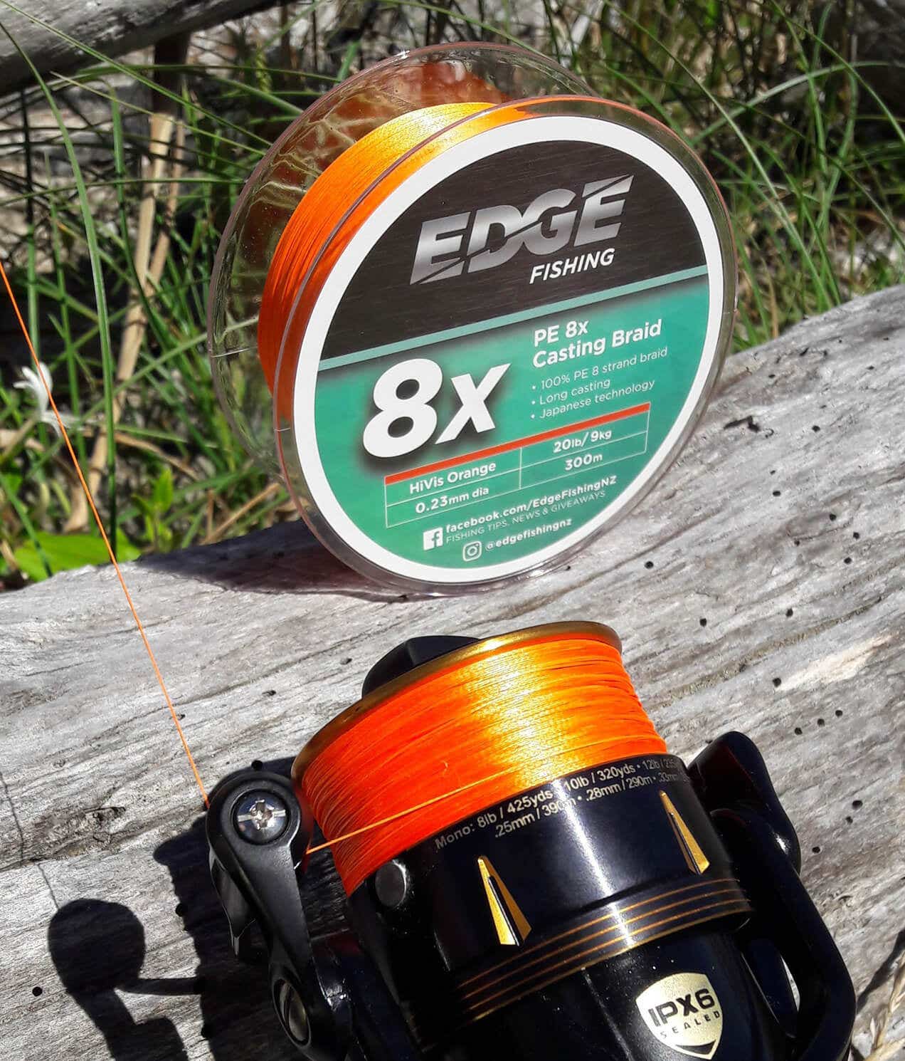 Penn Slammer spooled with Edge 8X Casting braid